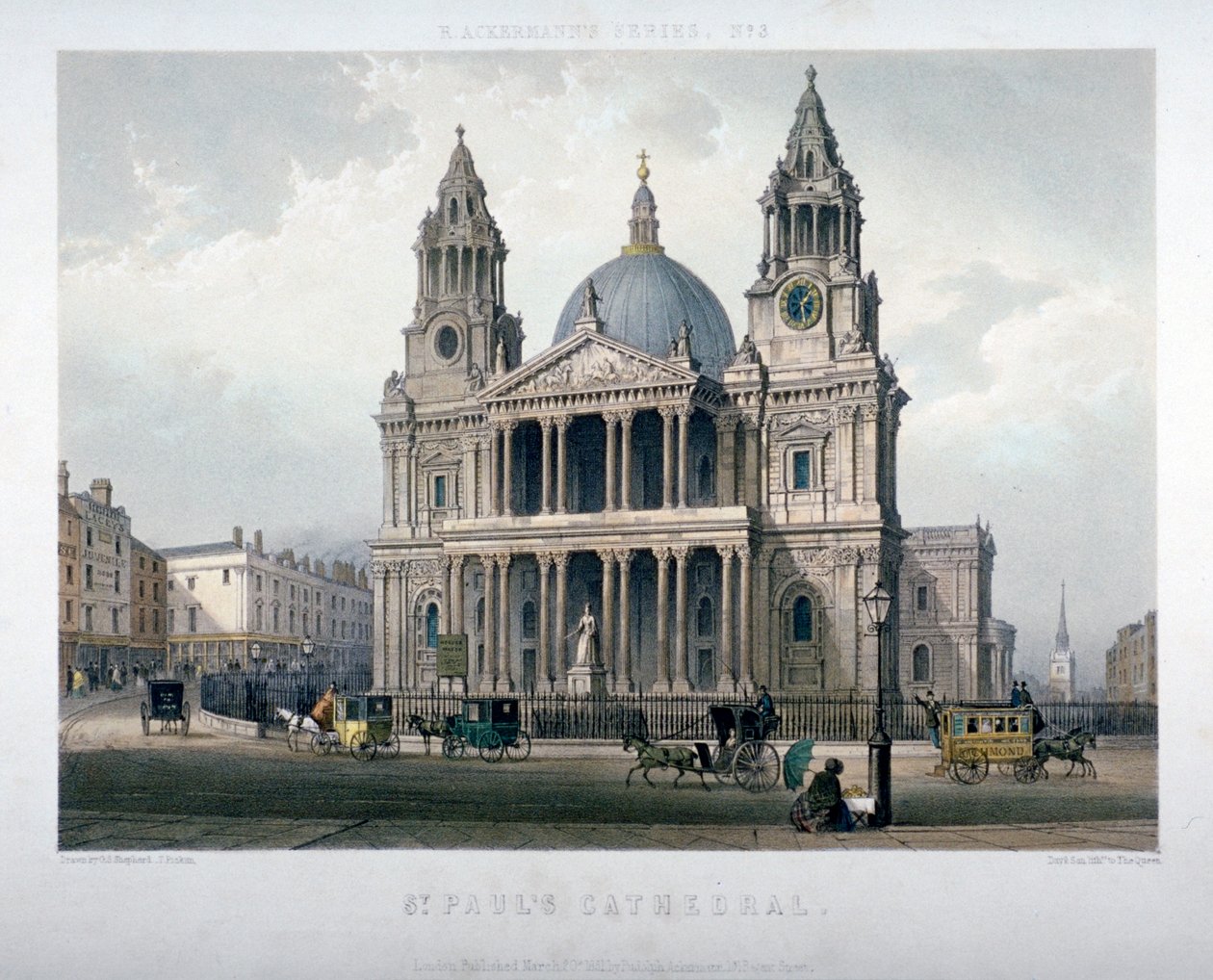 Pyhän Paavalin katedraali, Lontoon kaupunki, 1851 tekijältä Thomas Picken
