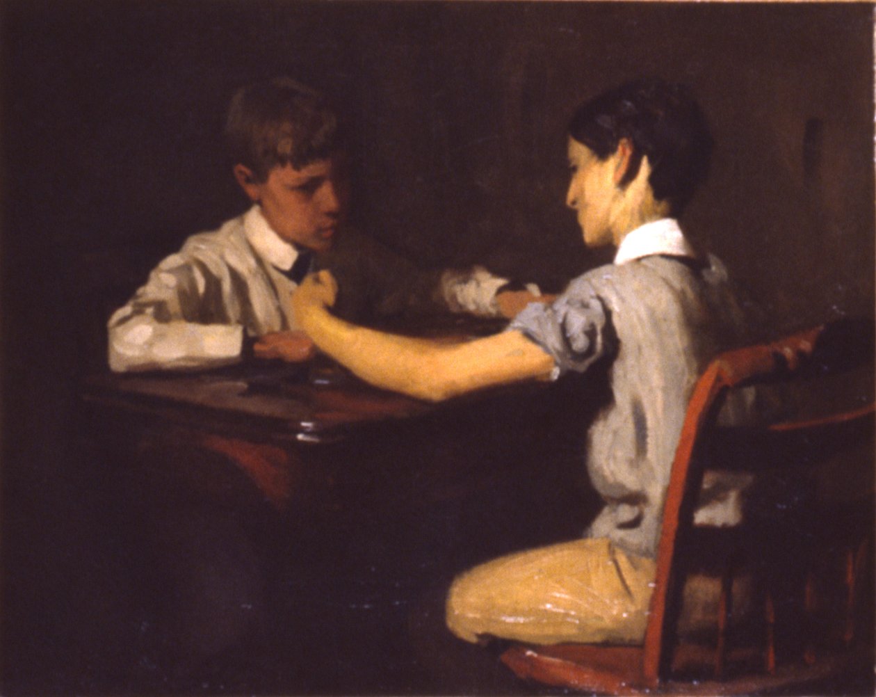 Tammipelaajat, n. 1895. tekijältä Thomas Pollock Anshutz