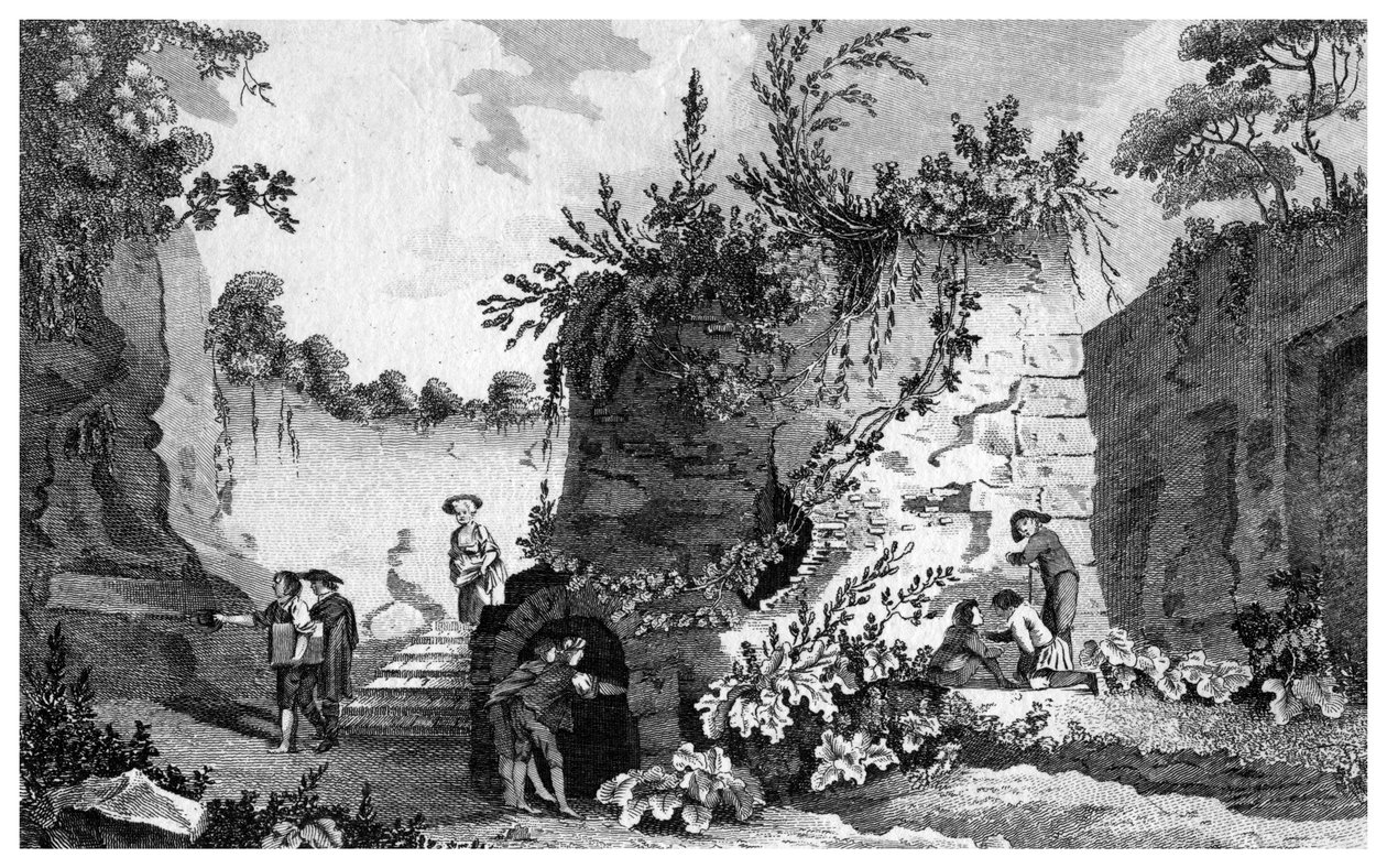 Vergiliusin hauta lähellä Napolia, Italia, 1788. tekijältä Thomas Prattent