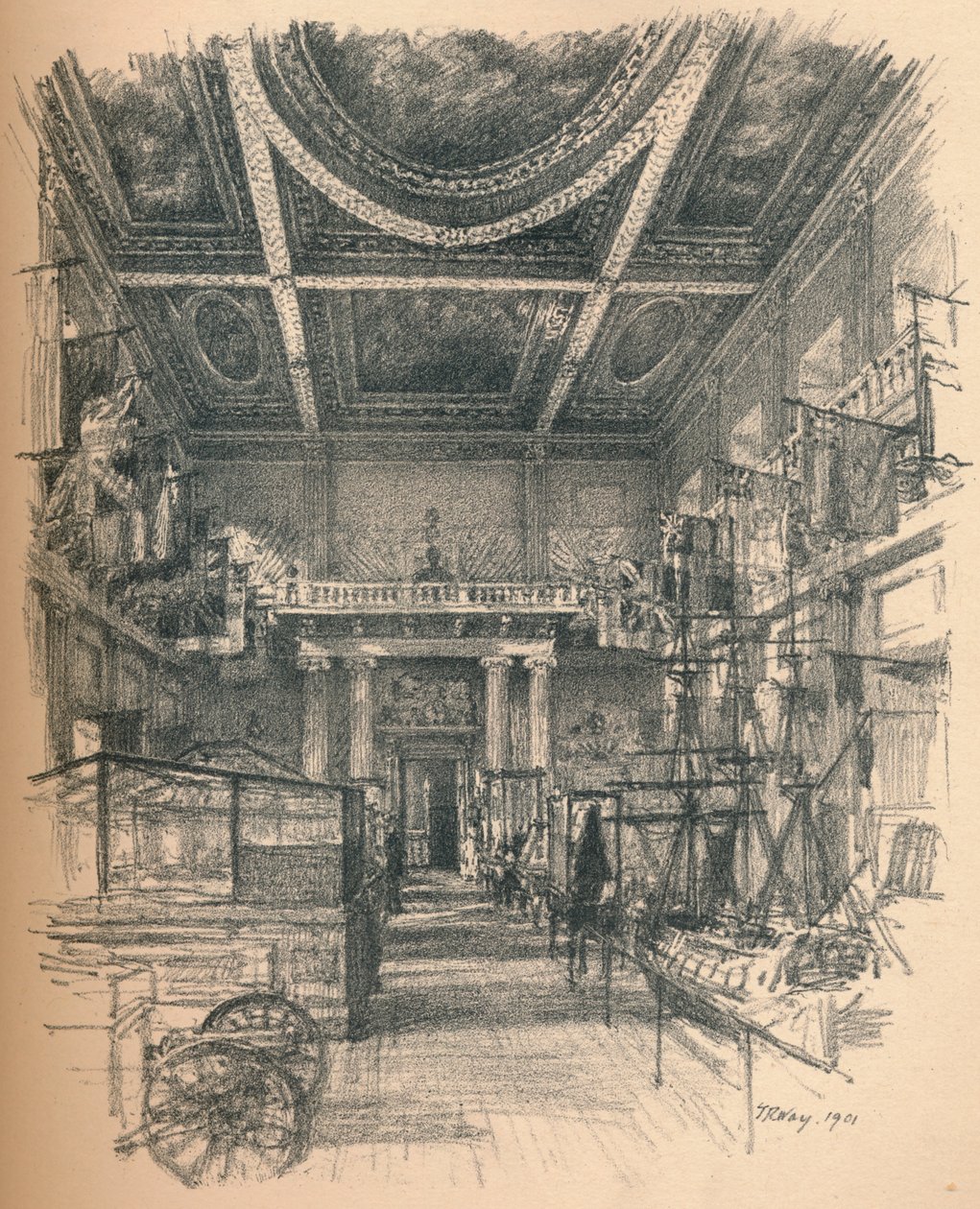 Juhlasalin sisustus, Whitehall Palace, 1902 tekijältä Thomas Robert Way