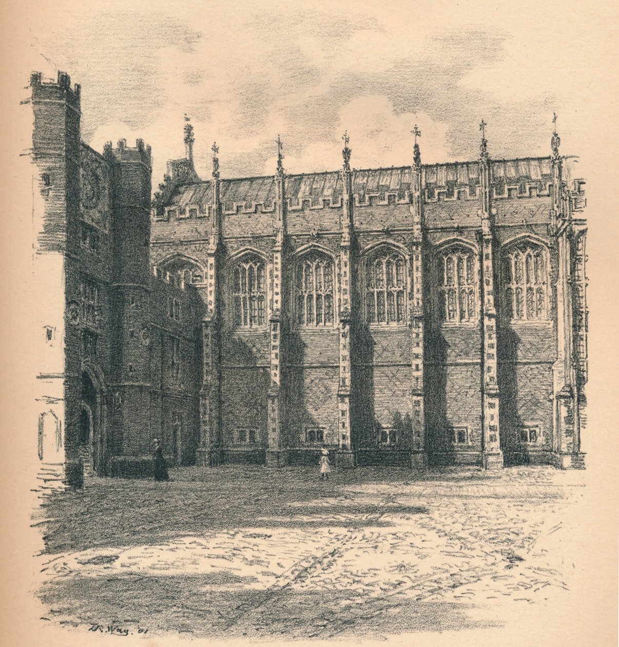 Hampton Court Palacen suuri sali, 1902 tekijältä Thomas Robert Way