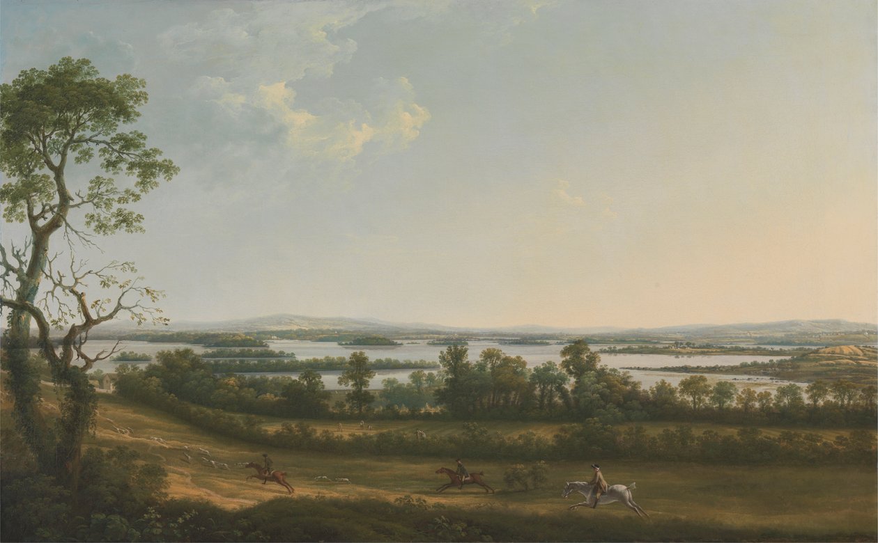 Lough Erne Knock Ninneystä, Bellisle kaukaa, County Fermanagh, Irlanti tekijältä Thomas Roberts