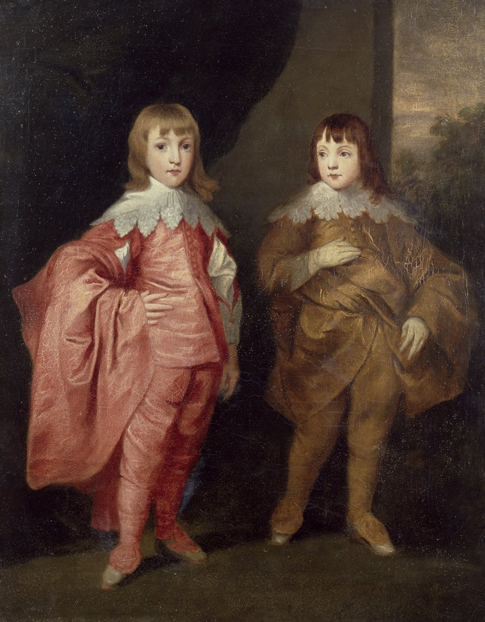 George Villiers, Buckinghamin herttua ja hänen veljensä, lordi Francis Villiers, 1636, Van Dyckin mukaan tekijältä Thomas Robson