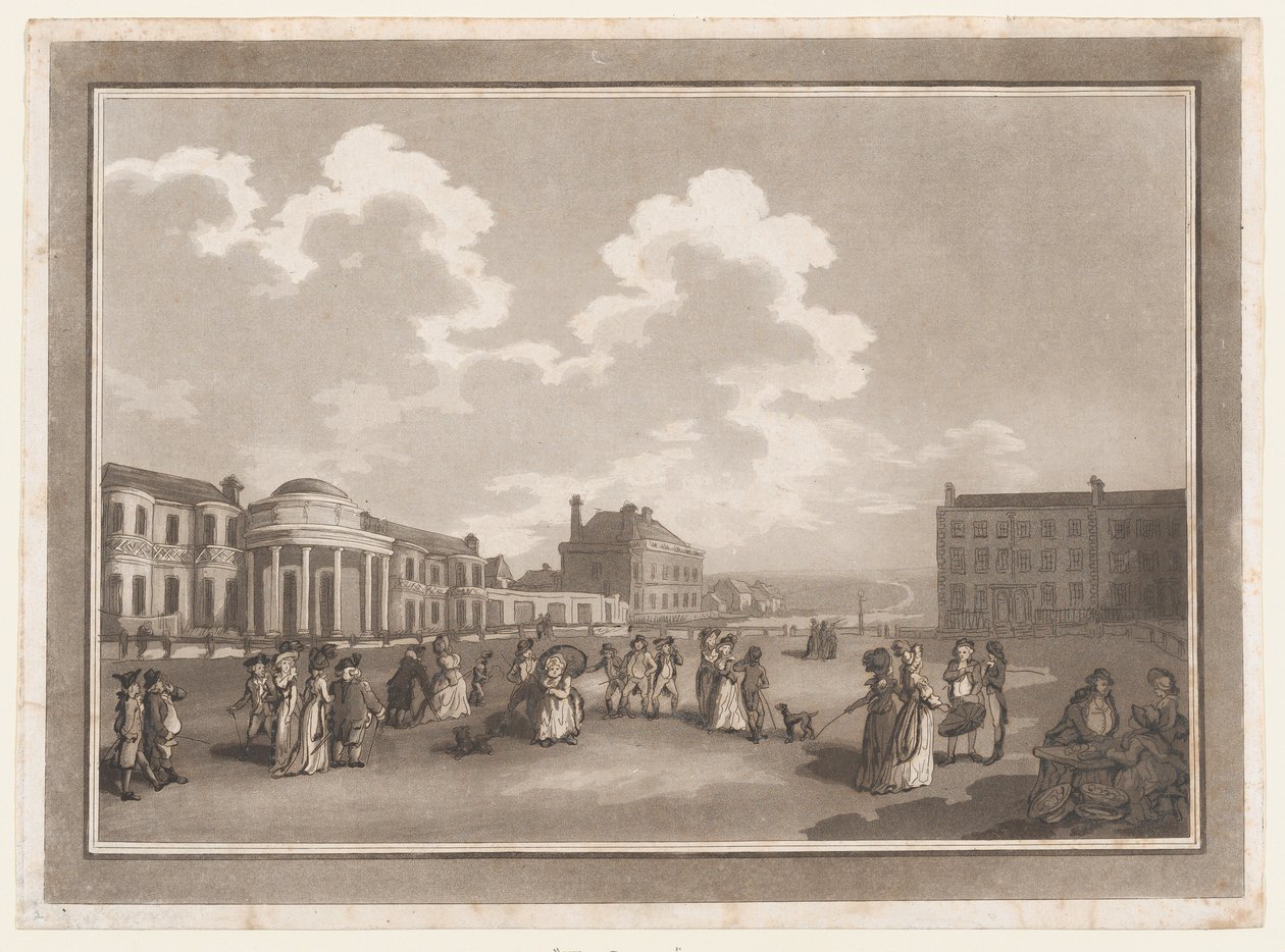 The Steine An Excursion to Brighthelmstone, 1. kesäkuuta 1790, 1. kesäkuuta 1790. Tekijät: Thomas Rowlandson, Samuel Alken. tekijältä Thomas Rowlandson, Samuel Alken