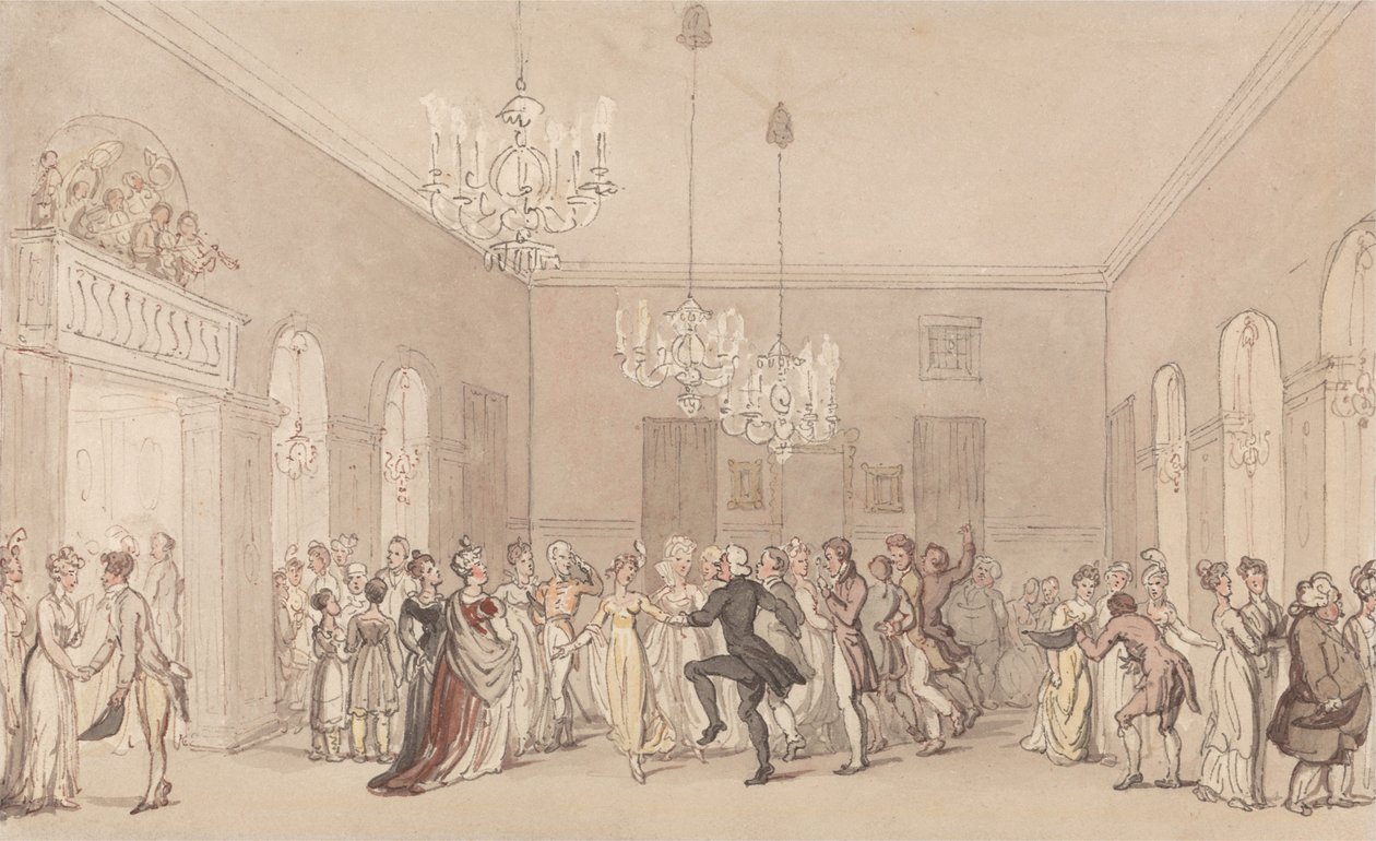 Tanssiaiset Scarboroughissa tekijältä Thomas Rowlandson