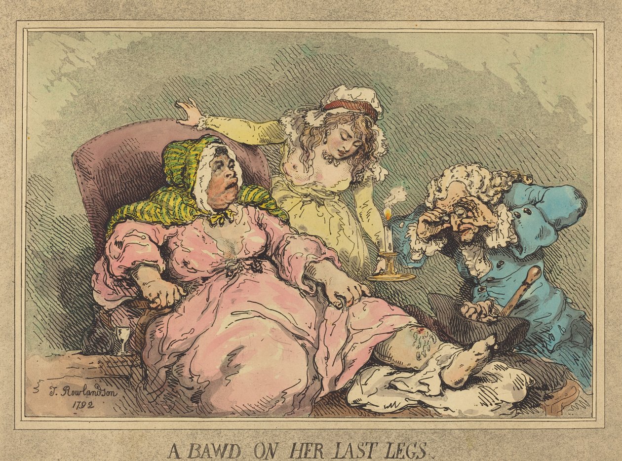 Bowd hänen viimeisillä jaloillaan tekijältä Thomas Rowlandson