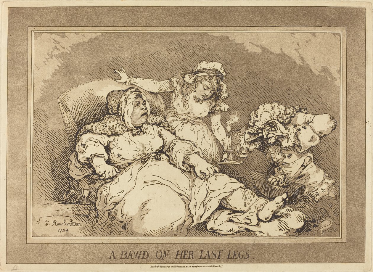 Bowd hänen viimeisillä jaloillaan tekijältä Thomas Rowlandson
