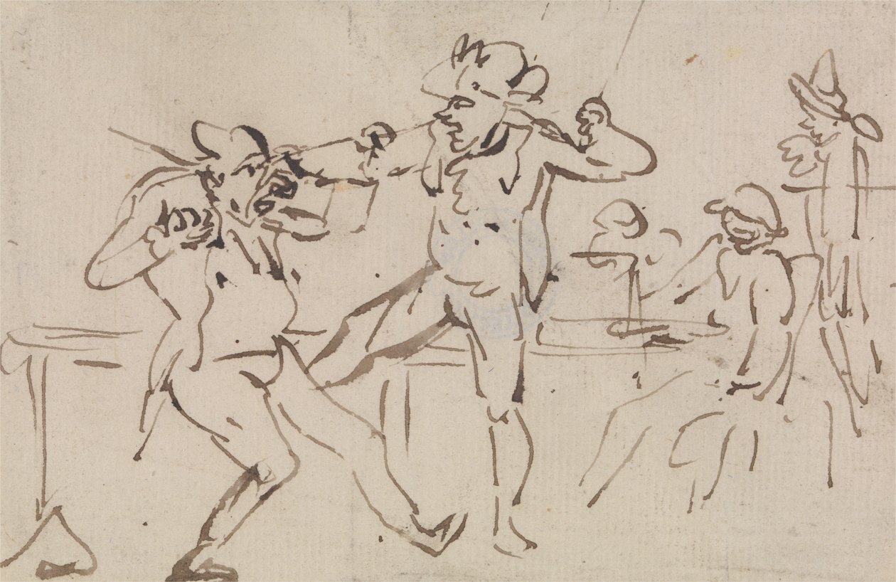 Havaittu kortteja salaa jakava ”Black Leg” (tutkimus) tekijältä Thomas Rowlandson