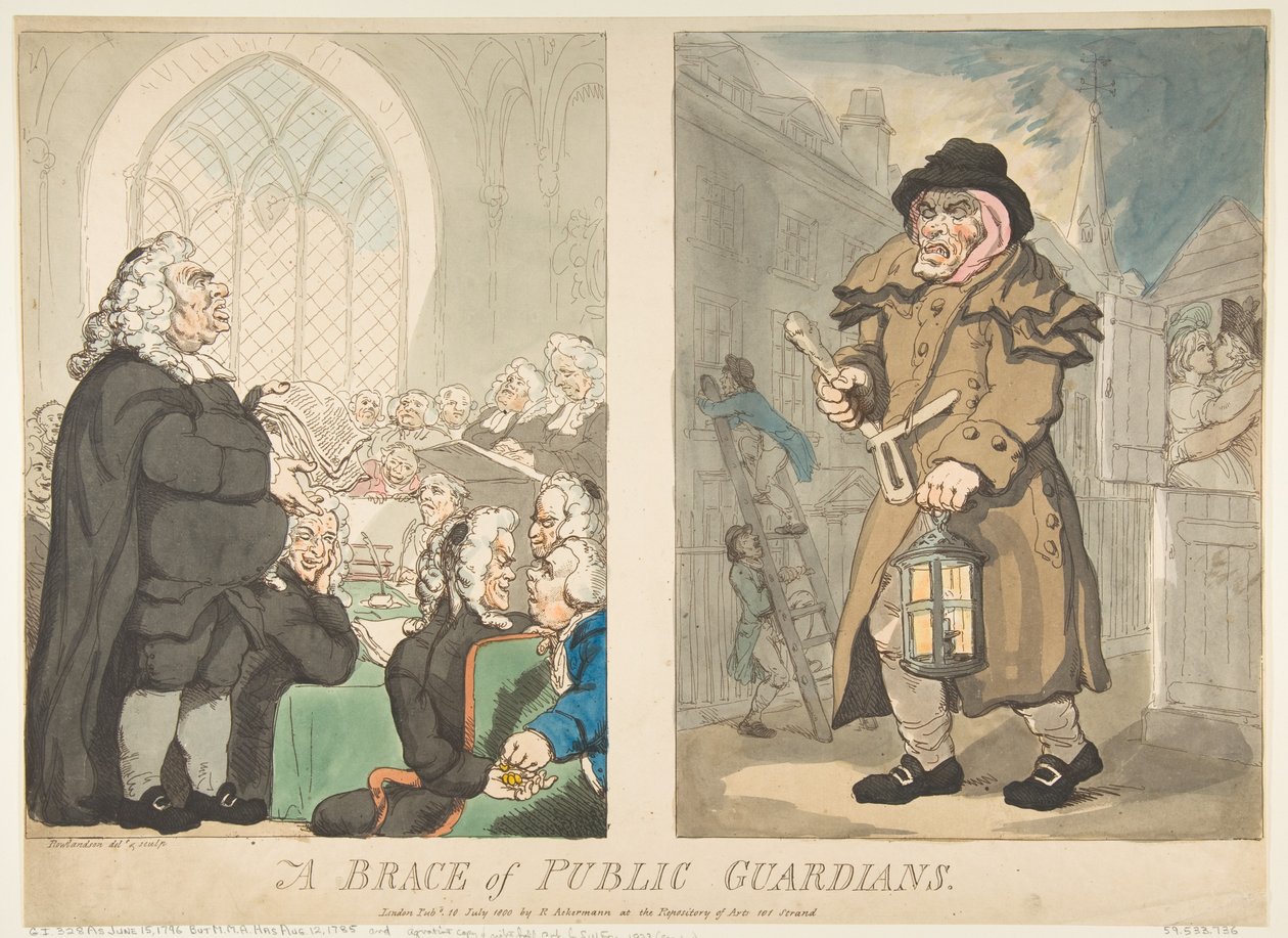 A Brace of Public Guardians, 10. heinäkuuta 1800. tekijältä Thomas Rowlandson