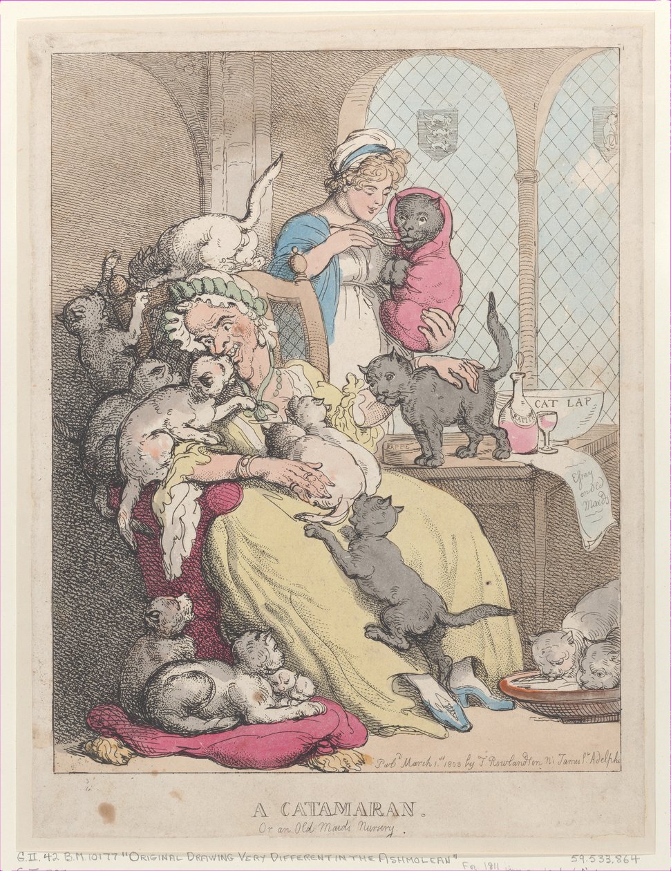Katamaraani eli vanhan piikan lastenhuone, 1. maaliskuuta 1803, 1. maaliskuuta 1803. tekijältä Thomas Rowlandson