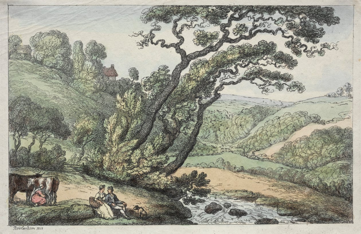 Cornish View, 1810. tekijältä Thomas Rowlandson