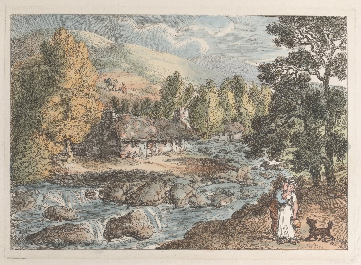 Vesiputous Cornwallissa tekijältä Thomas Rowlandson