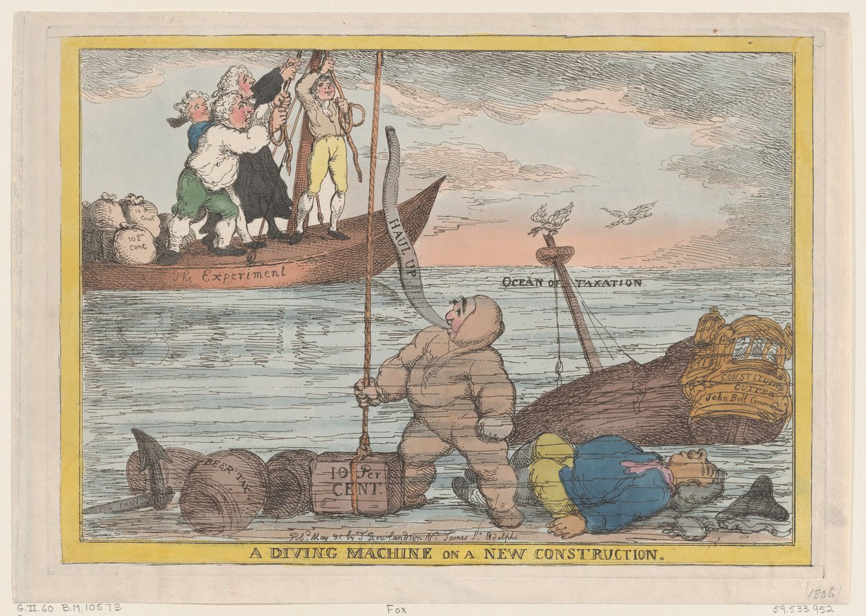 Sukelluskone uudessa rakennuksessa, 31. toukokuuta 1806, 31. toukokuuta 1806. tekijältä Thomas Rowlandson