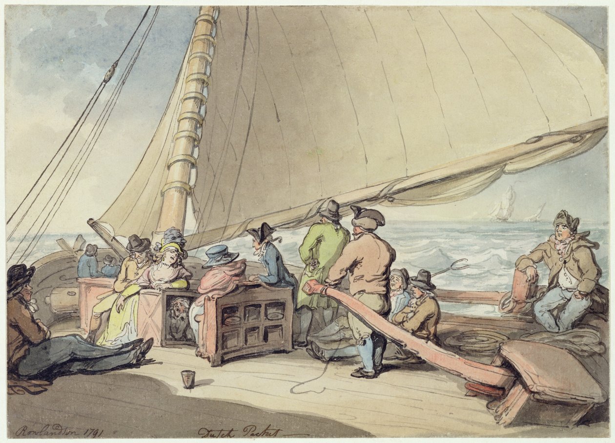 Hollantilainen paketti nousevassa tuulessa tekijältä Thomas Rowlandson