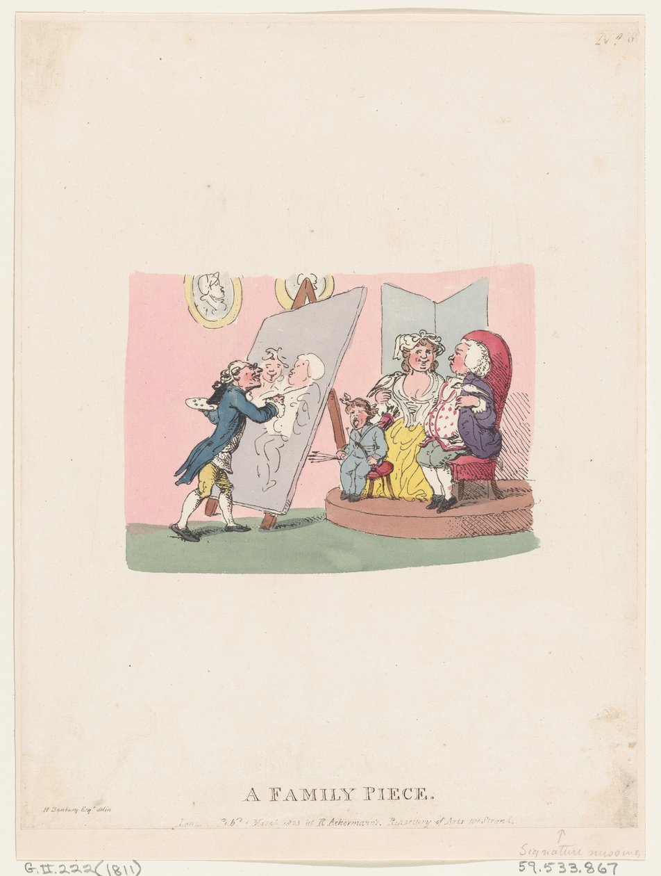 A Family Piece, julkaistiin 1803 myöhemmin uusintapainos., julkaistiin 1803 myöhemmin uusintapainos. tekijältä Thomas Rowlandson