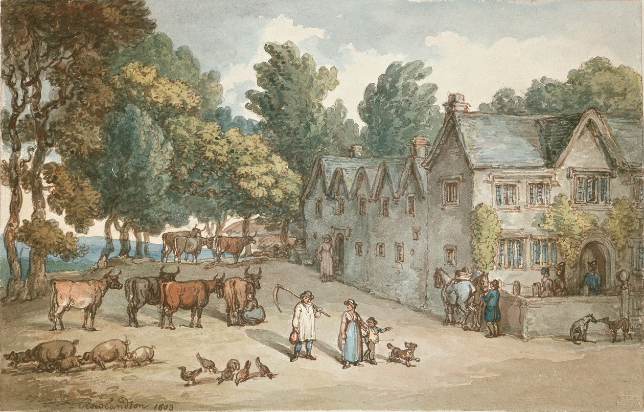 Maalaistalo Hengarissa, Cornwallissa, 1803 tekijältä Thomas Rowlandson