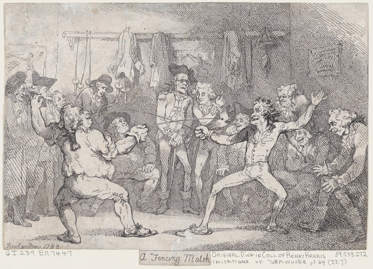Miekkailukilpailu tekijältä Thomas Rowlandson