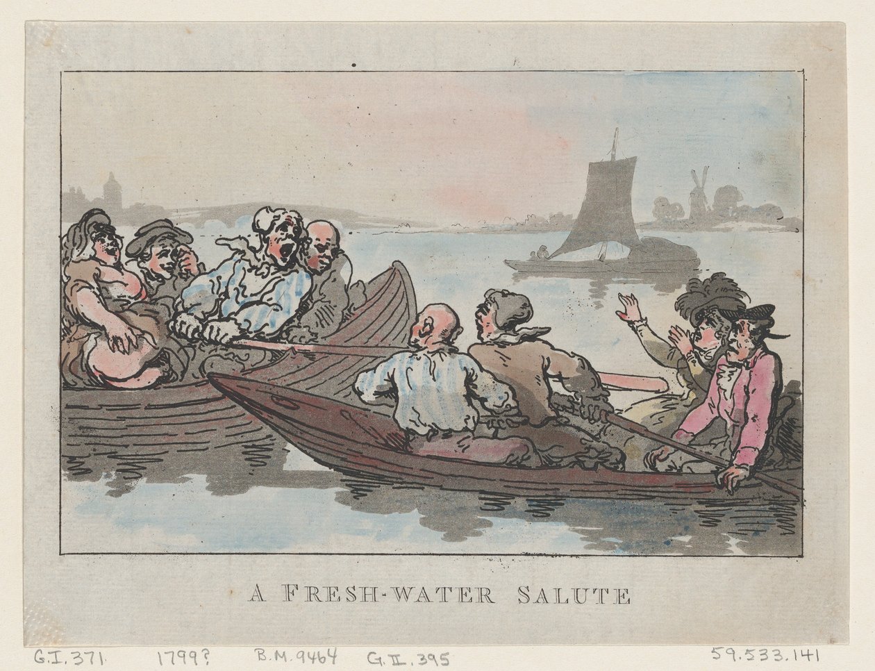 Makean veden tervehdys, 1799, 1799. tekijältä Thomas Rowlandson