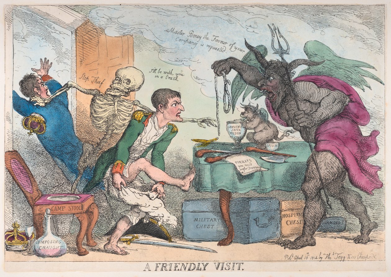 Ystävällinen vierailu, 16. huhtikuuta 1814, 16. huhtikuuta 1814. tekijältä Thomas Rowlandson
