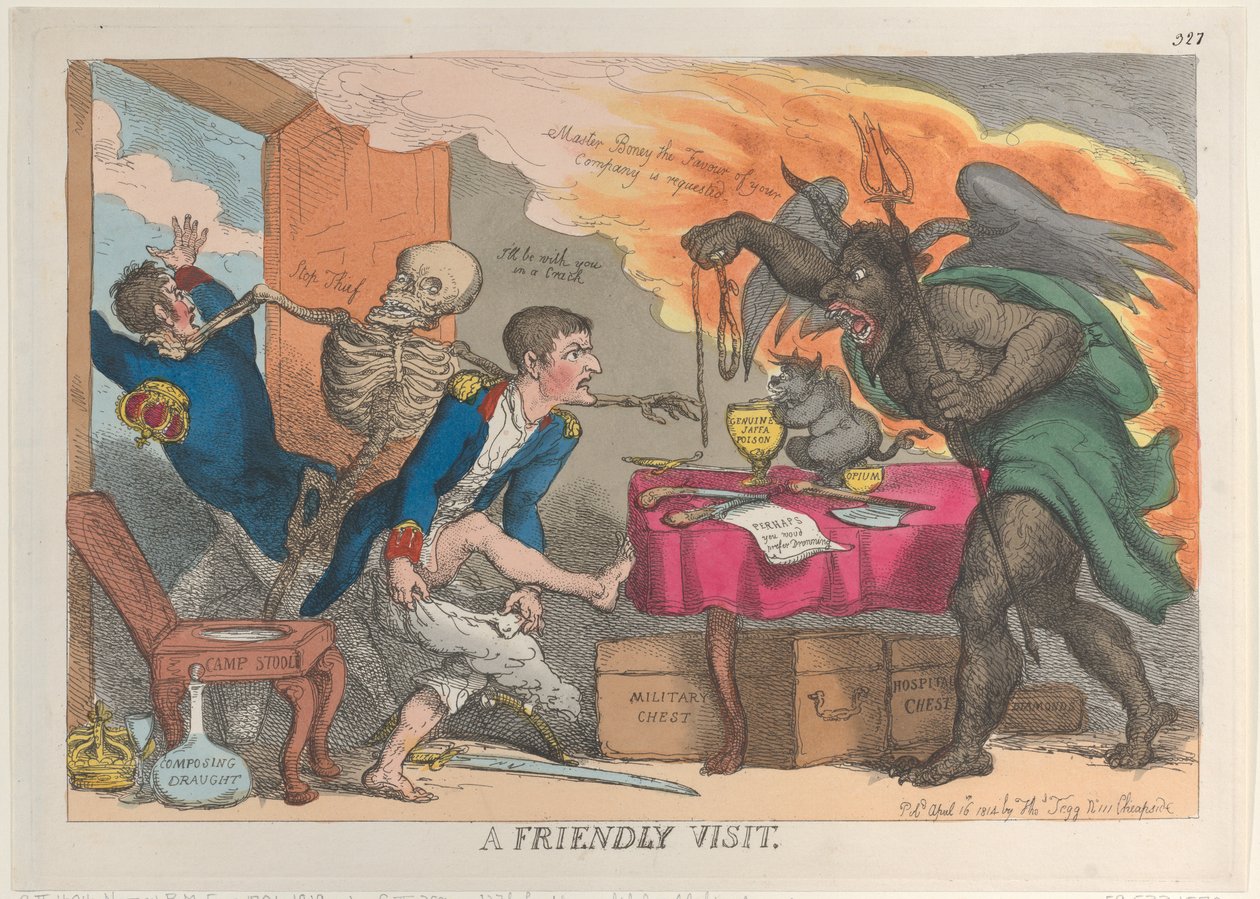 Ystävällinen vierailu, 16. huhtikuuta 1814, 16. huhtikuuta 1814. tekijältä Thomas Rowlandson