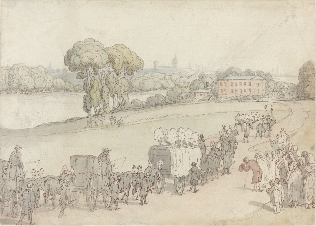 Hautajaiskulkue tekijältä Thomas Rowlandson