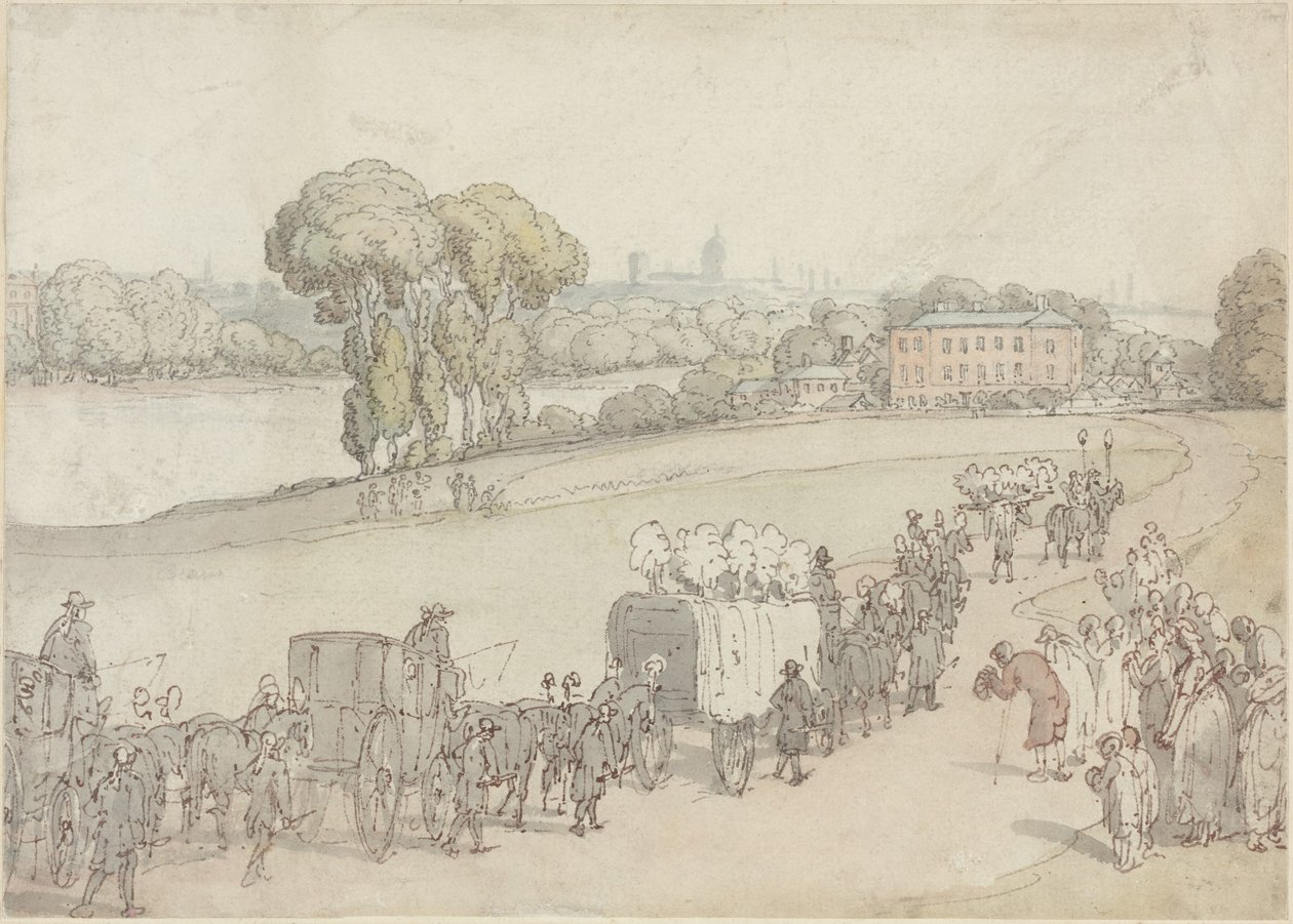 Hautajaiskulkue tekijältä Thomas Rowlandson