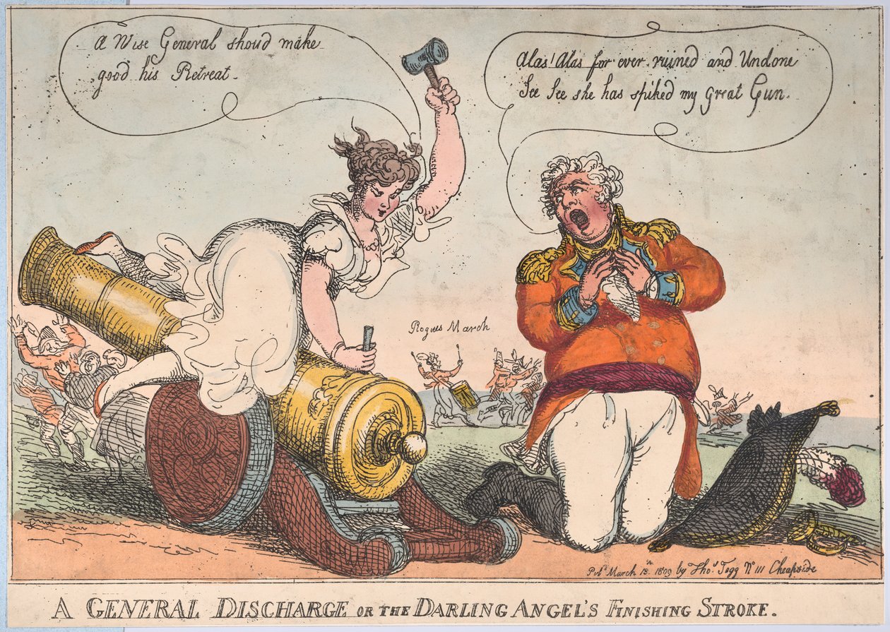 Yleinen vastuuvapaus eli rakkaan enkelin viimeinen isku, 13. maaliskuuta 1809, 13. maaliskuuta 1809. tekijältä Thomas Rowlandson