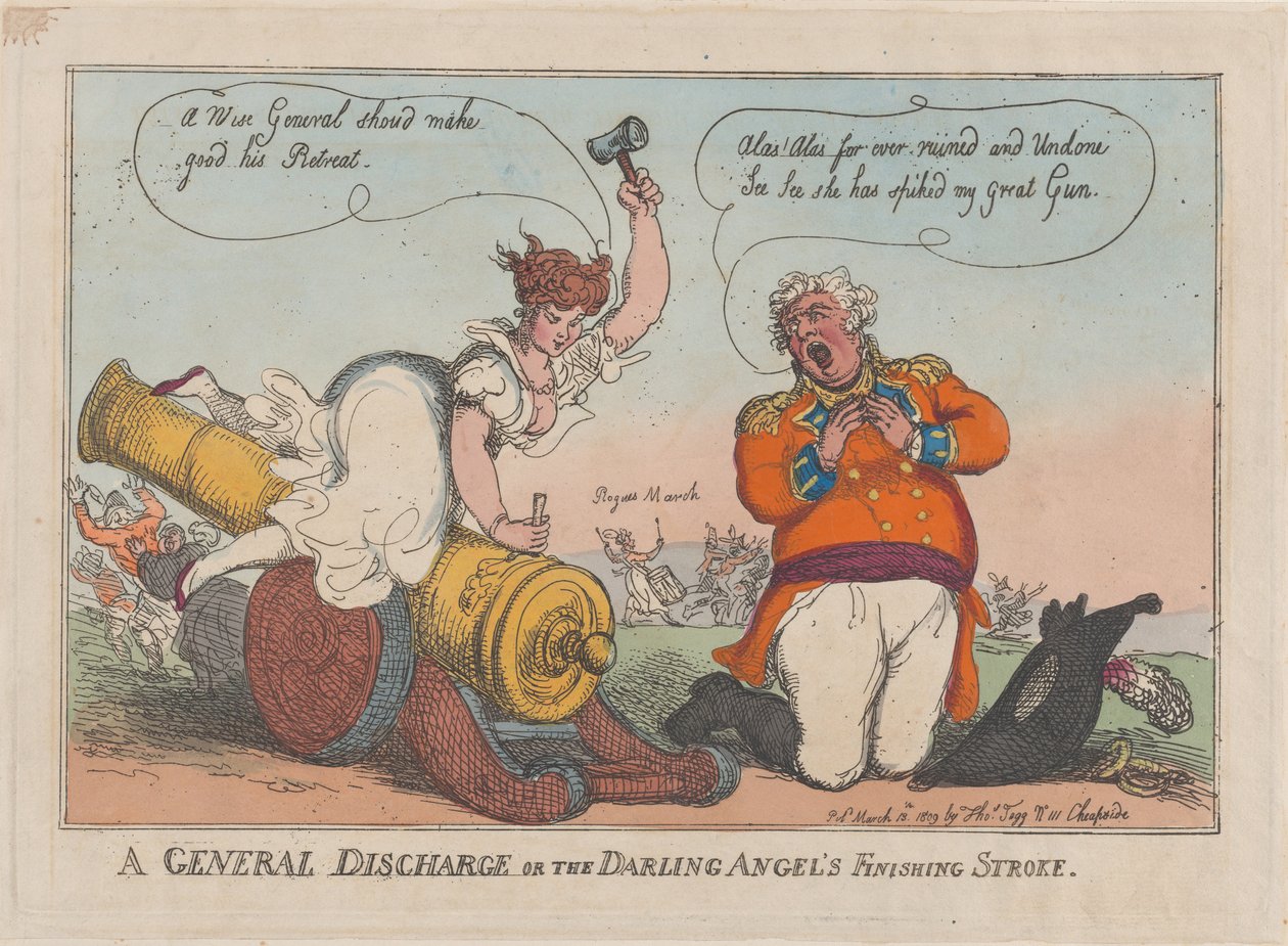 Yleinen vastuuvapaus eli rakkaan enkelin viimeinen isku, 13. maaliskuuta 1809, 13. maaliskuuta 1809. tekijältä Thomas Rowlandson