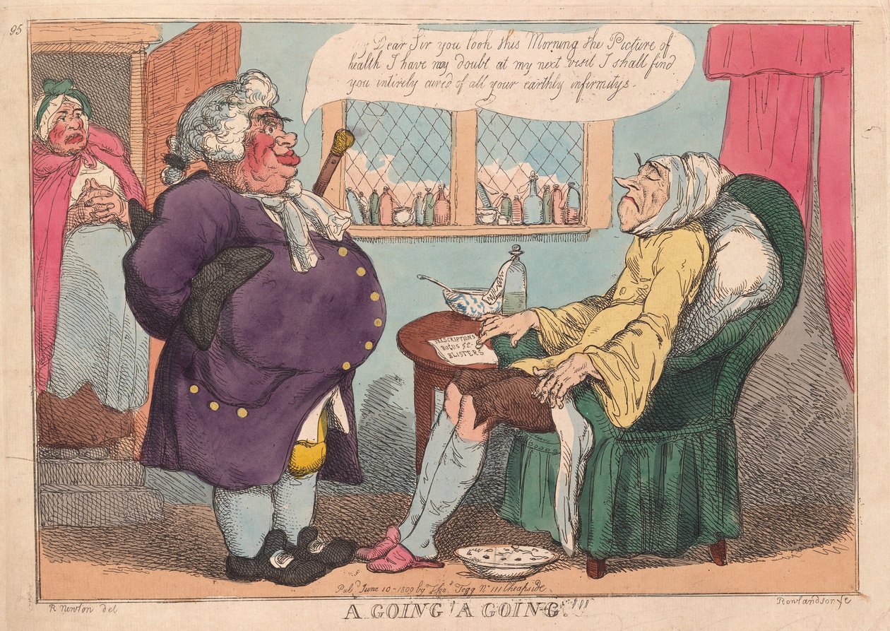 A Going, A Going!!, pubi. 1813 (käsinvärinen kaiverrus) tekijältä Thomas Rowlandson