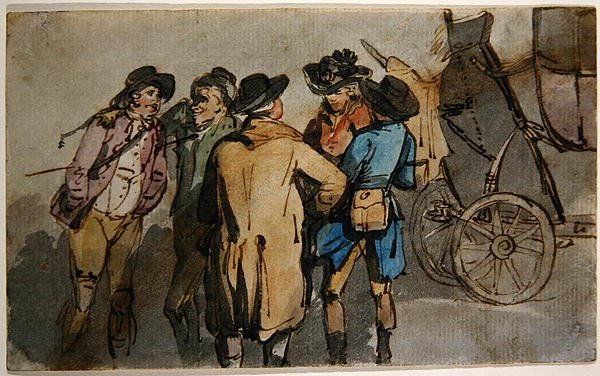 Figuuriryhmä (akvarelli paperille) tekijältä Thomas Rowlandson