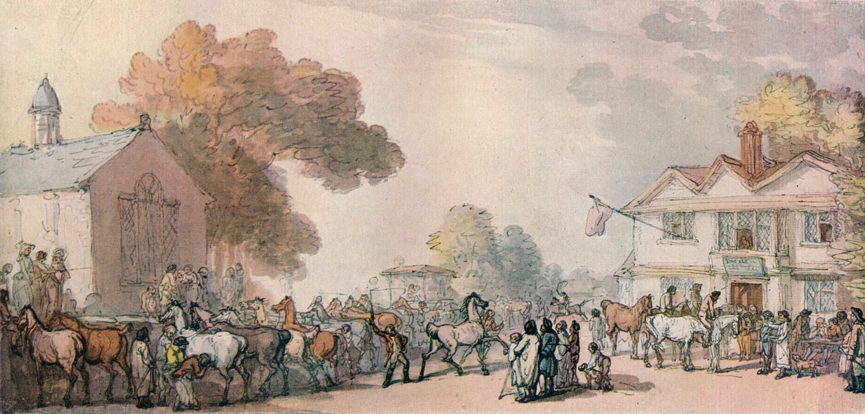 Hevosmessut Southamptonissa, 1820, 1918 tekijältä Thomas Rowlandson