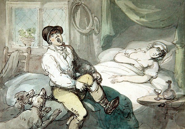 Metsästäjä nousemassa (akvarelli paperille) tekijältä Thomas Rowlandson
