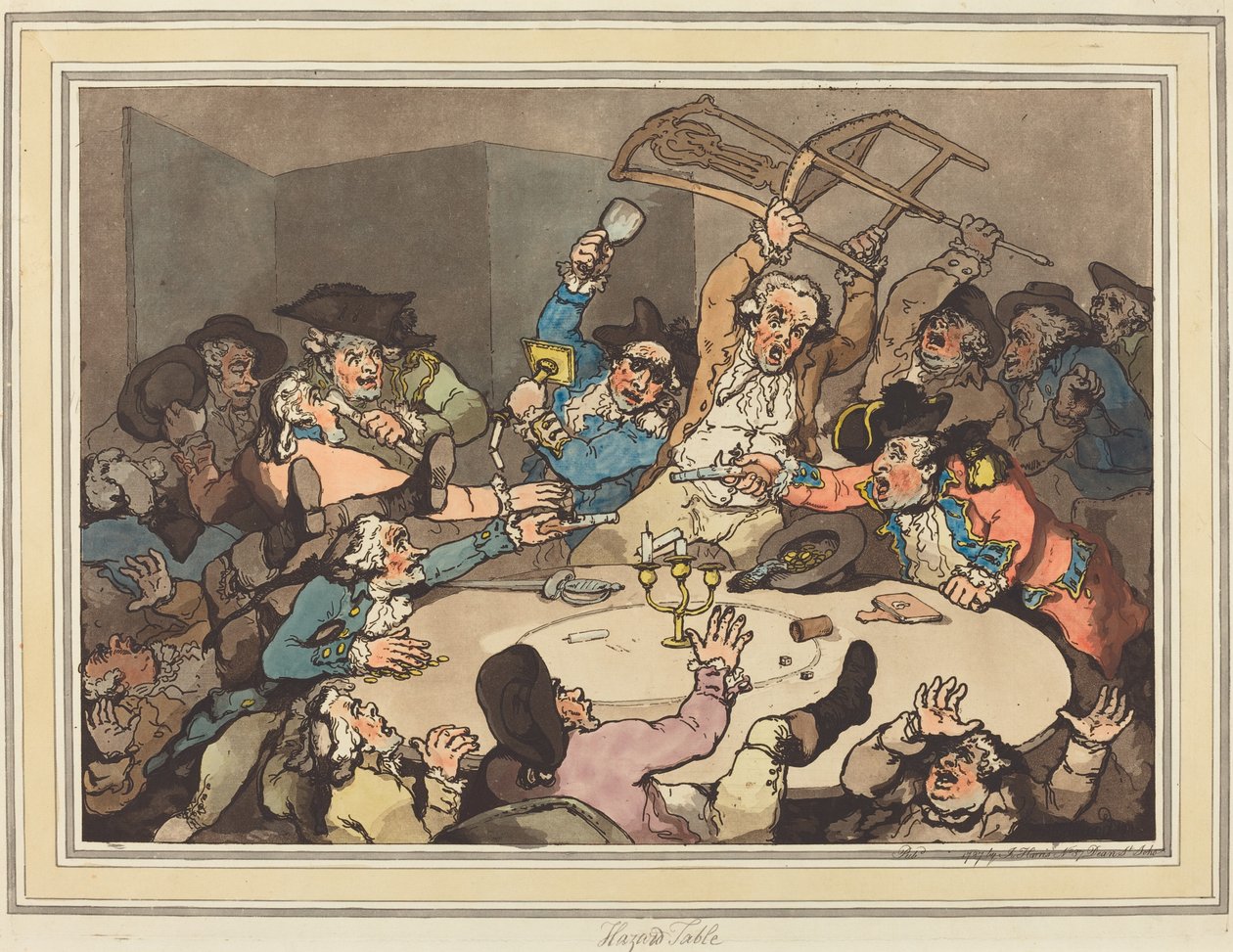 Kick-up vaarapöydässä tekijältä Thomas Rowlandson