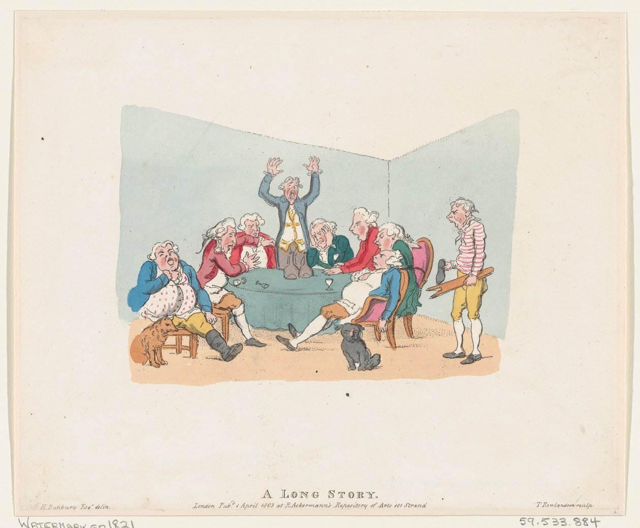 Pitkä tarina, 1803 julkaistu uudelleen vuoden 1821 jälkeen, 1803 julkaistu uudelleen vuoden 1821 jälkeen. tekijältä Thomas Rowlandson