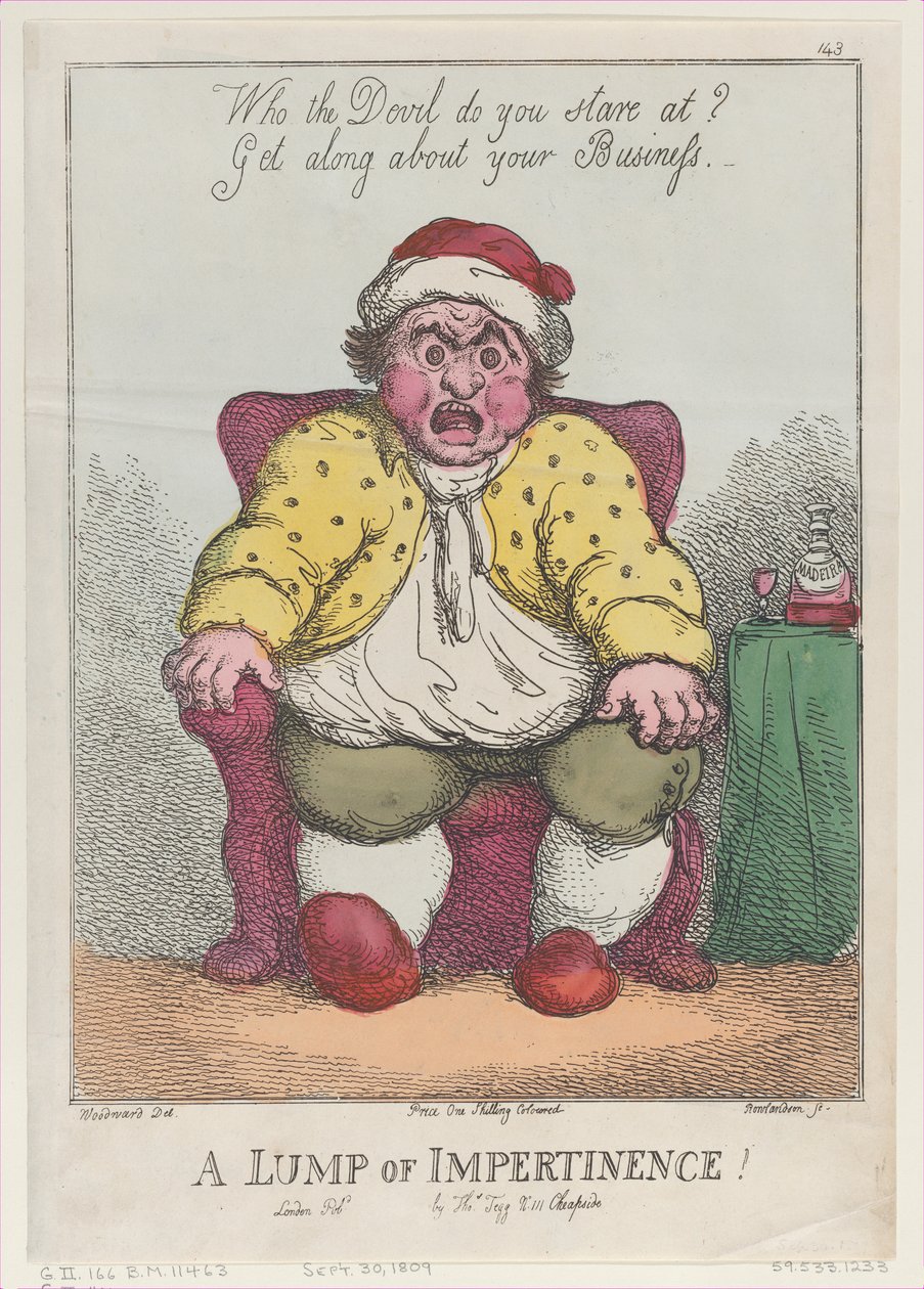 A Lump of Impertinence!, [30. syyskuuta 1809] uusintapainos, [30. syyskuuta 1809] uusintapainos. tekijältä Thomas Rowlandson