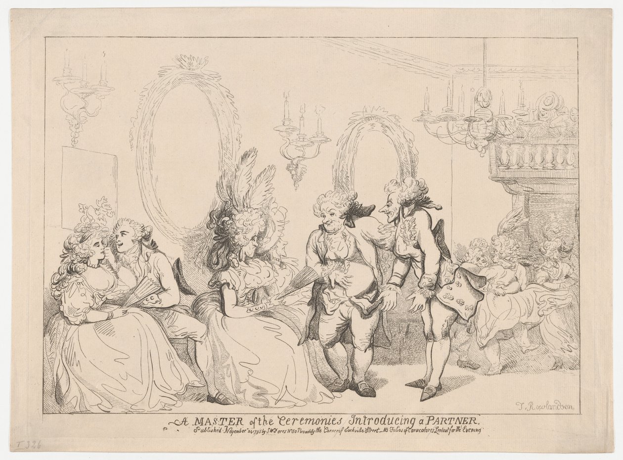 Seremoniamestari esittelee kumppania tekijältä Thomas Rowlandson