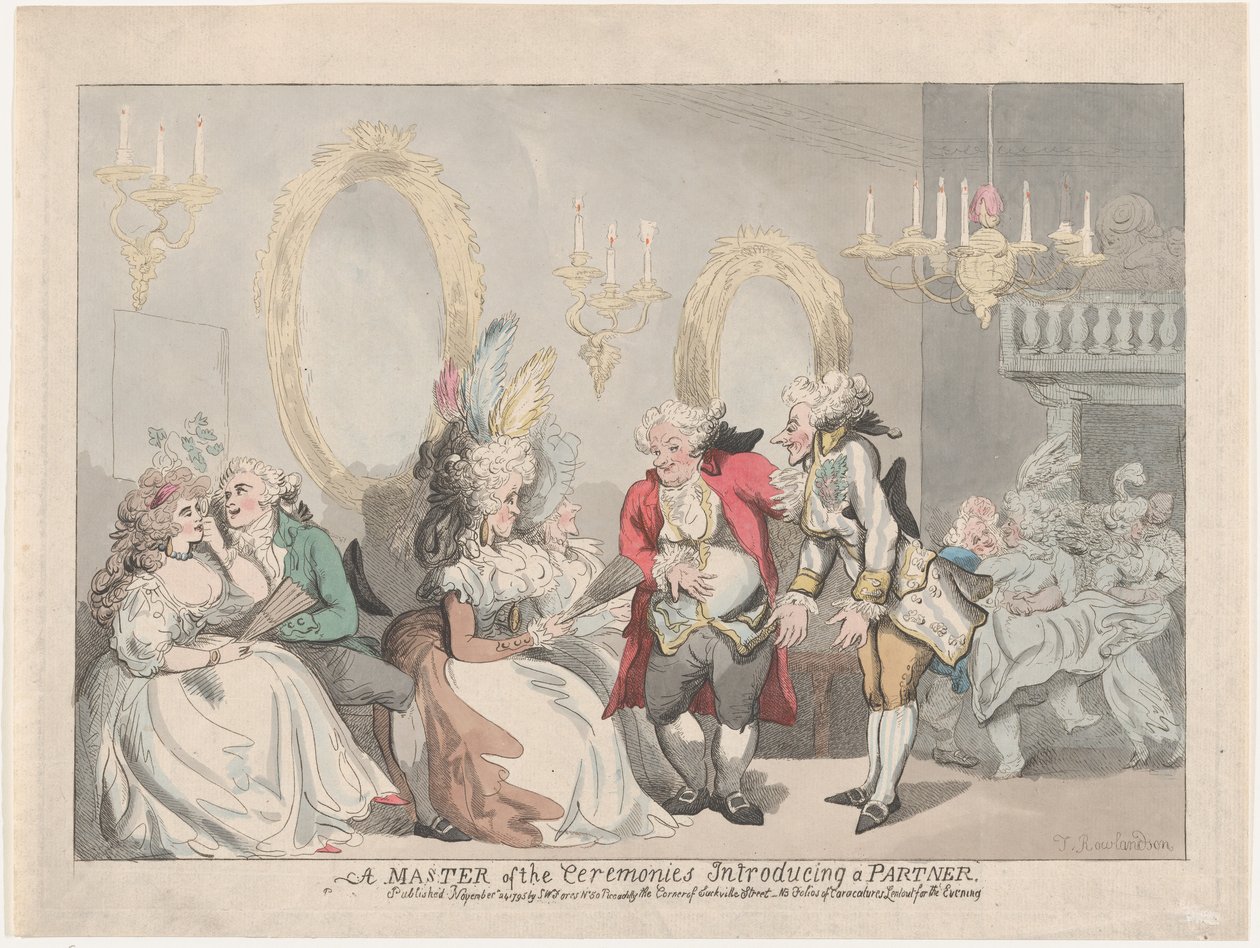 Seremoniamestari esittelee kumppanin, 24. marraskuuta 1795., 24. marraskuuta 1795. tekijältä Thomas Rowlandson