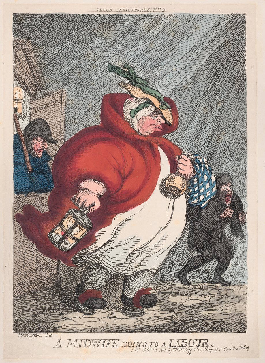 Kätilö lähtee töihin, 12. helmikuuta 1811, 12. helmikuuta 1811. tekijältä Thomas Rowlandson