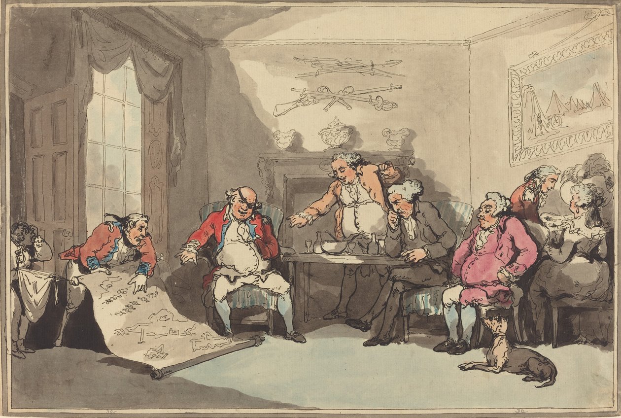 Miliisin kokous, luultavasti 1799. tekijältä Thomas Rowlandson