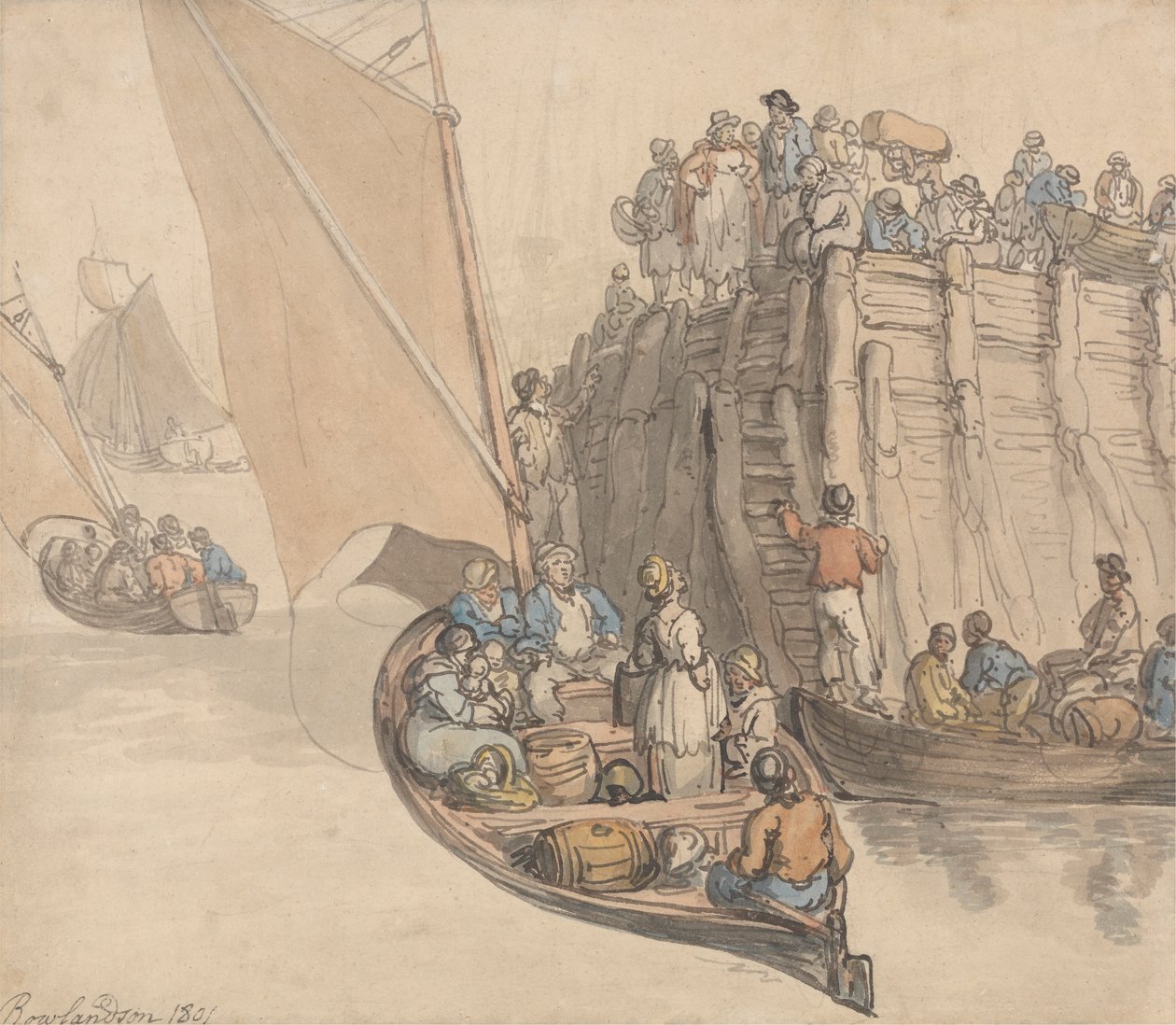 Amsterdamin laituri tekijältä Thomas Rowlandson