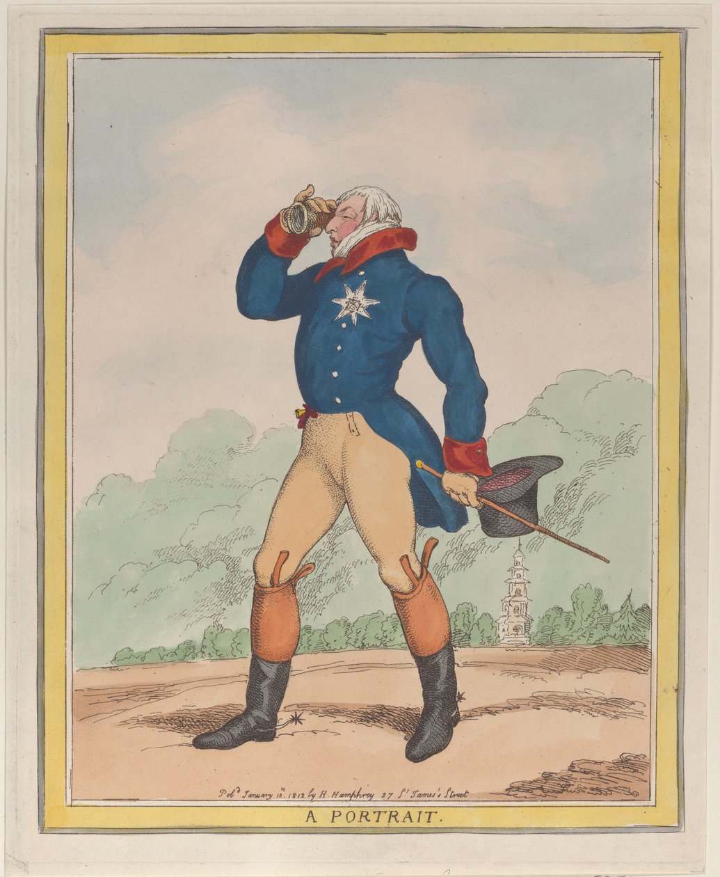 Muotokuva Cumberlandin herttua, 10. tammikuuta 1812, 10. tammikuuta 1812. tekijältä Thomas Rowlandson