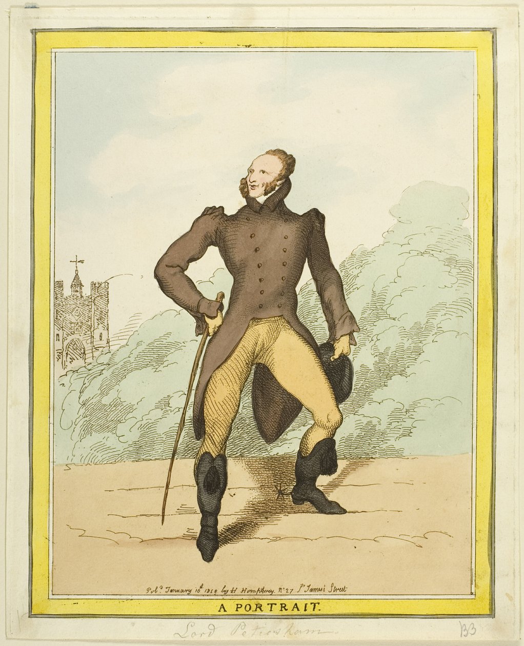Muotokuva: Lord Petersham tekijältä Thomas Rowlandson