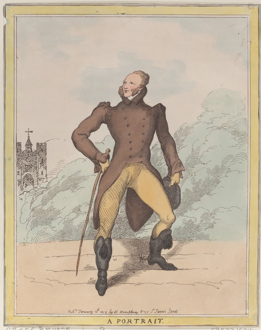 Muotokuva Lord Petersham, 10. tammikuuta 1812, 10. tammikuuta 1812. tekijältä Thomas Rowlandson