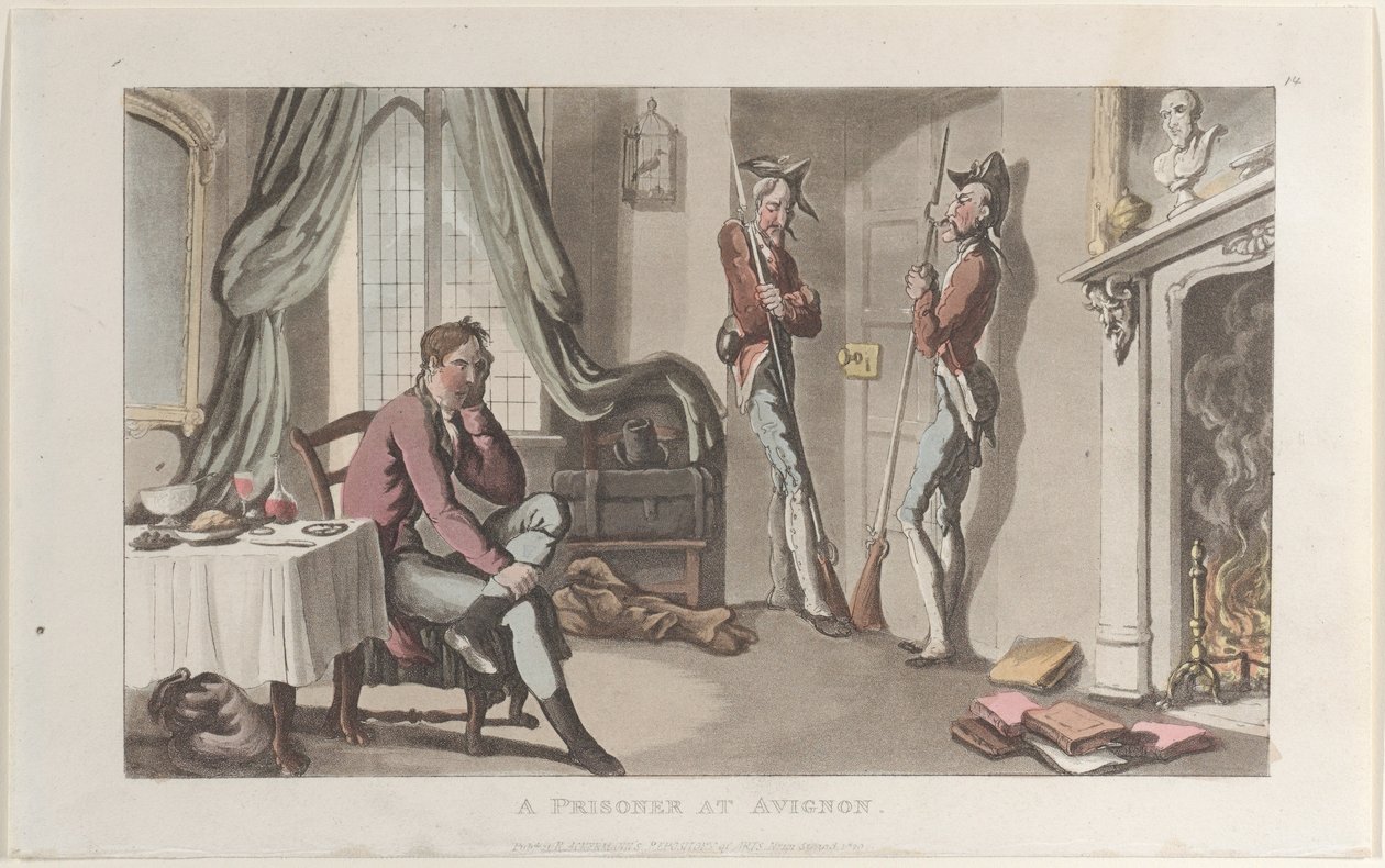 Vanki Avignonissa, Journal of Sentimental Travels in the Southern Provinces of F..., 1820. tekijältä Thomas Rowlandson