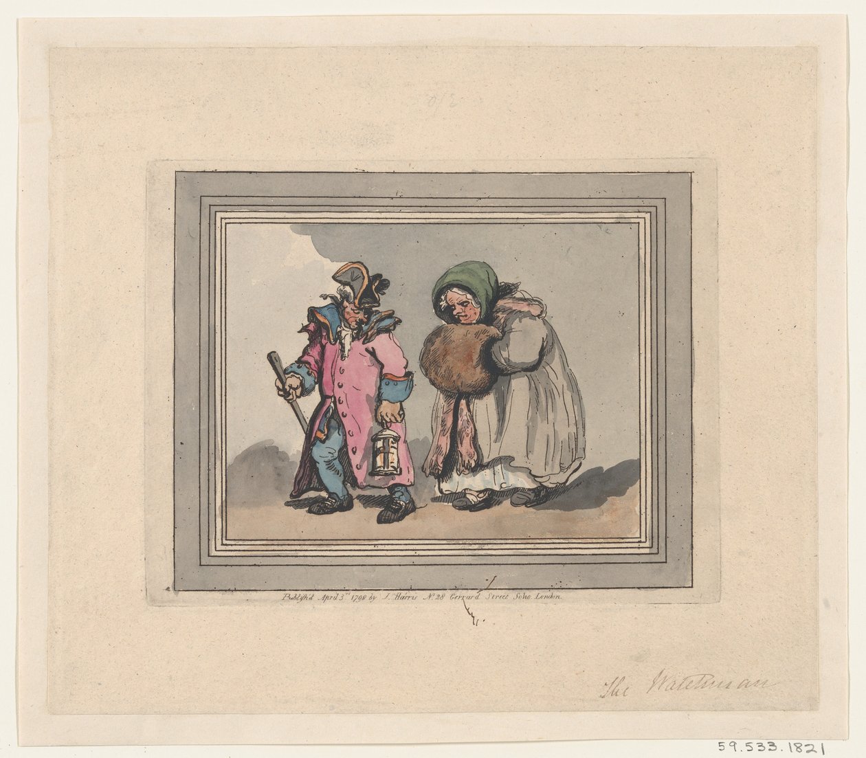 Paluu vierailulta, 3. huhtikuuta 1798, 3. huhtikuuta 1798. tekijältä Thomas Rowlandson