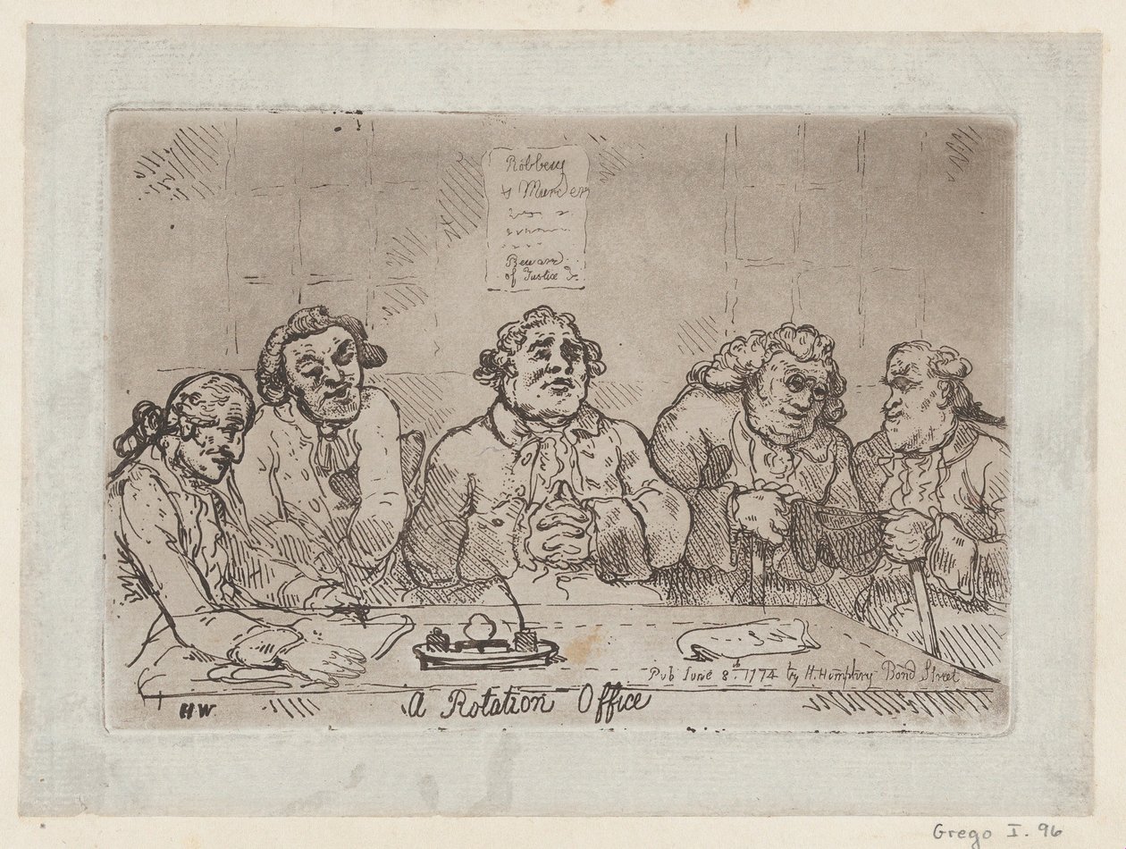 A Rotation Office, [8. kesäkuuta 1774] 1779 uusintapainos, [8. kesäkuuta 1774] 1779 uusintapainos. tekijältä Thomas Rowlandson