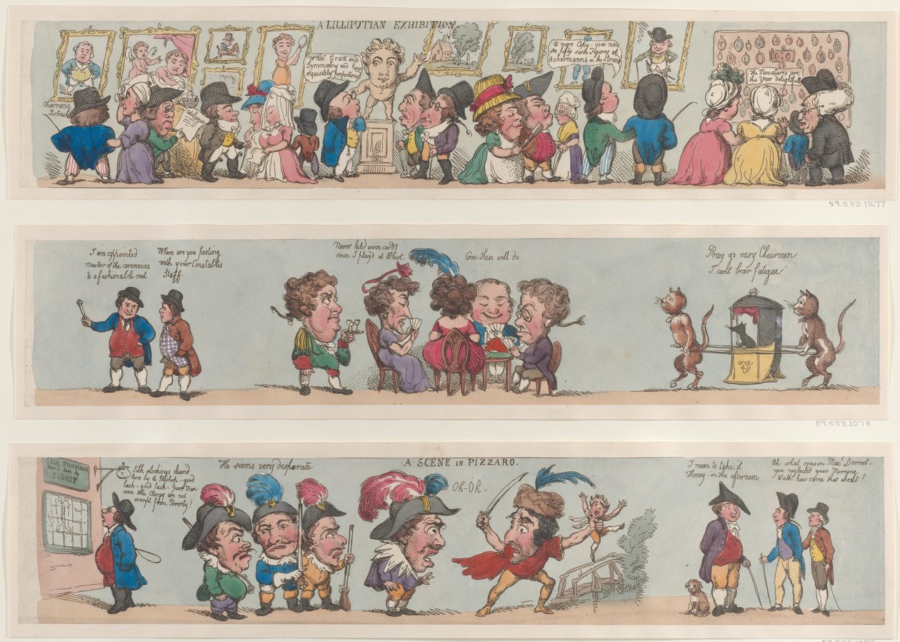 A Scene in Pizzaro, Grotesque Borders for Rooms and Halls, 1799-1800., 1799-1800. tekijältä Thomas Rowlandson