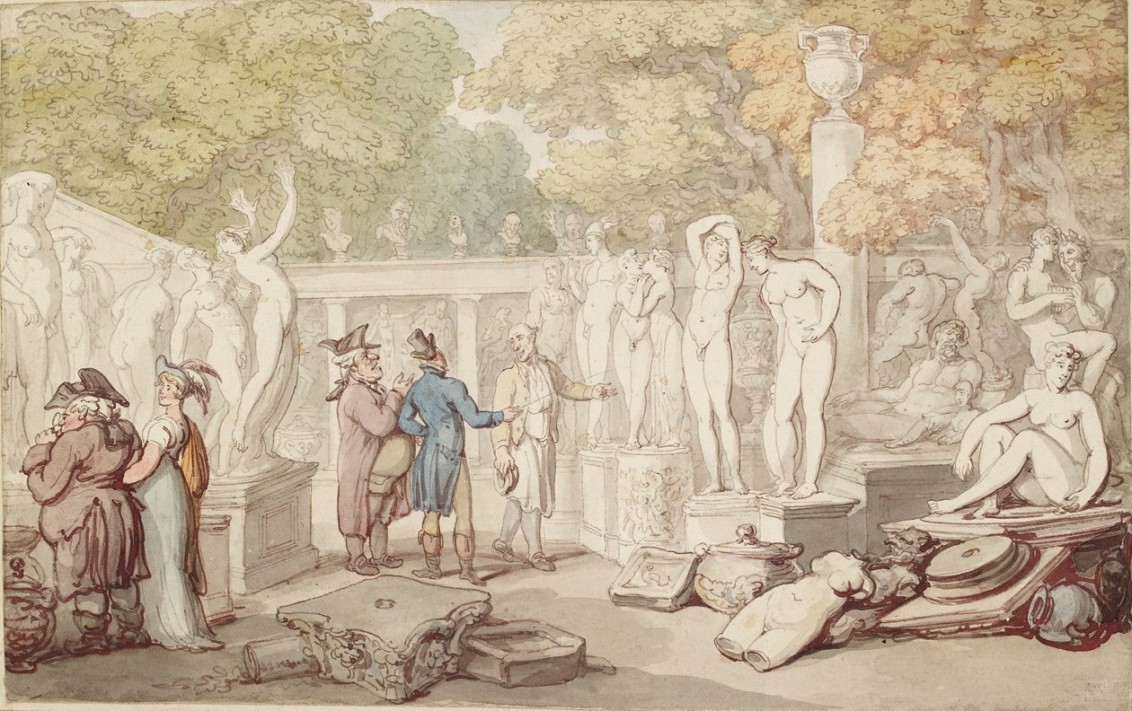 Patsaspiha, 1800-luku tekijältä Thomas Rowlandson