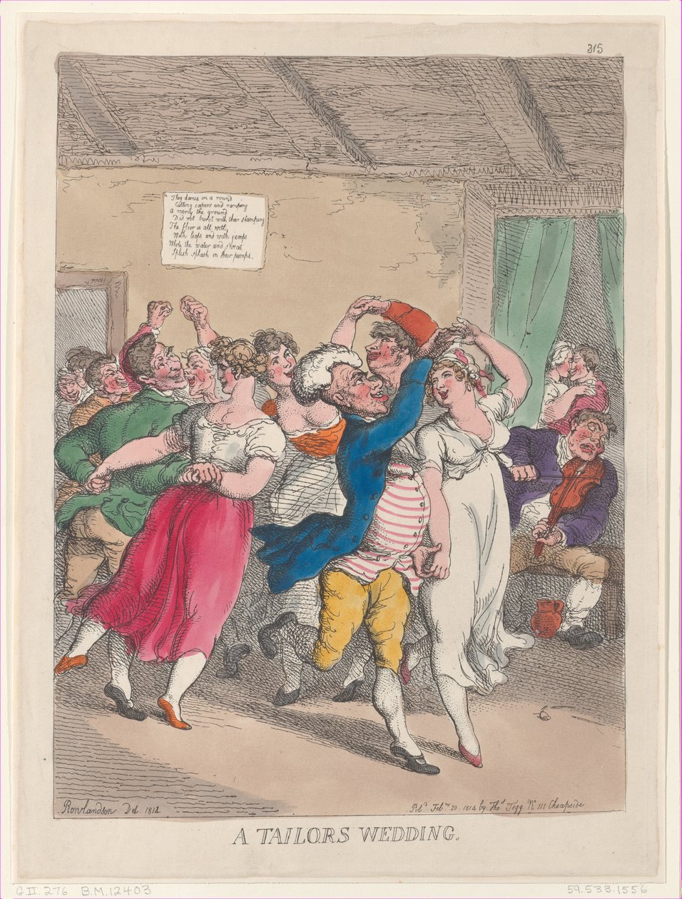 Räätälien häät 20. helmikuuta 1814, 20. helmikuuta 1814. tekijältä Thomas Rowlandson