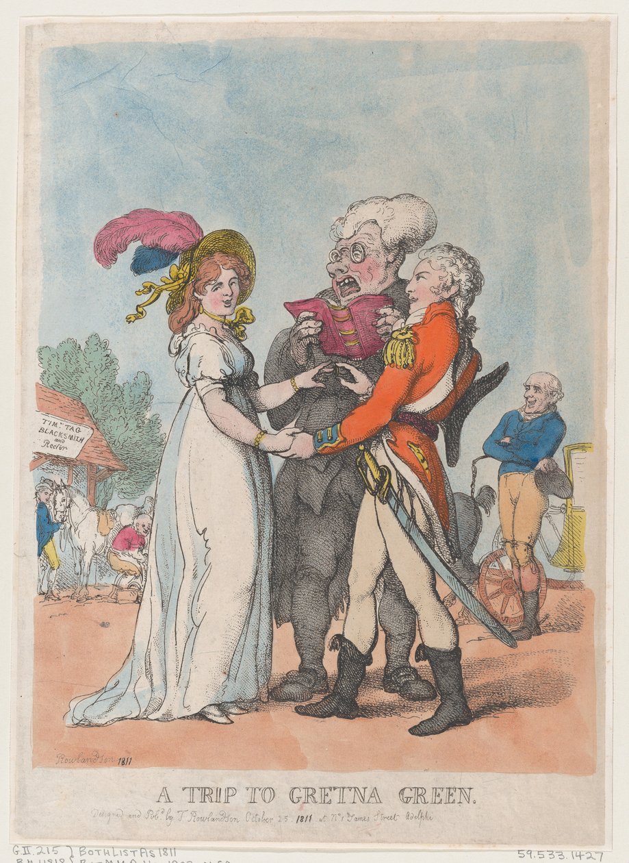 Matka Gretna Greeniin, 1803, 1803. tekijältä Thomas Rowlandson
